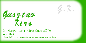 gusztav kirs business card